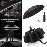 Parapluie automatique a led avec bande réfléchissante et lumière - livraison offerte