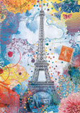 Puzzle 1500 pièces Tour Eiffel multicolor - Livraison Offerte
