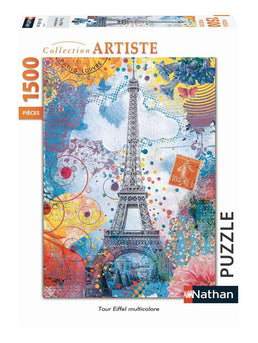 Puzzle 1500 pièces Tour Eiffel multicolor - Livraison Offerte