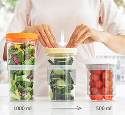Set de 3 récipients de cuisine réglables et hermétiques - Livraison offerte