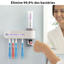 Stérilisateur brosse à dents avec support et distributeur de dentifrice - Livraison offerte
