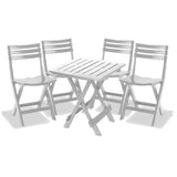 Table et Chaises de jardin pliables blanche - Livraison offerte