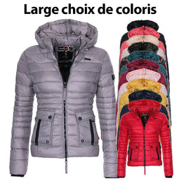 Veste d'hiver chaude avec capuche pour femme - Livraison Offerte
